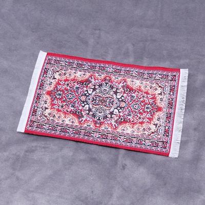 Floral Pattern Mat Mini House Decor Turkish Style Miniature Weaving Rug Dollhouse Carpet Doll Accessories Floor Coverings