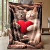 Kittens Playing with Butterflies in Forest Theme blanket Lightweight Warm Flannel Blanket Decorative Throw Blanket for Home Decoration