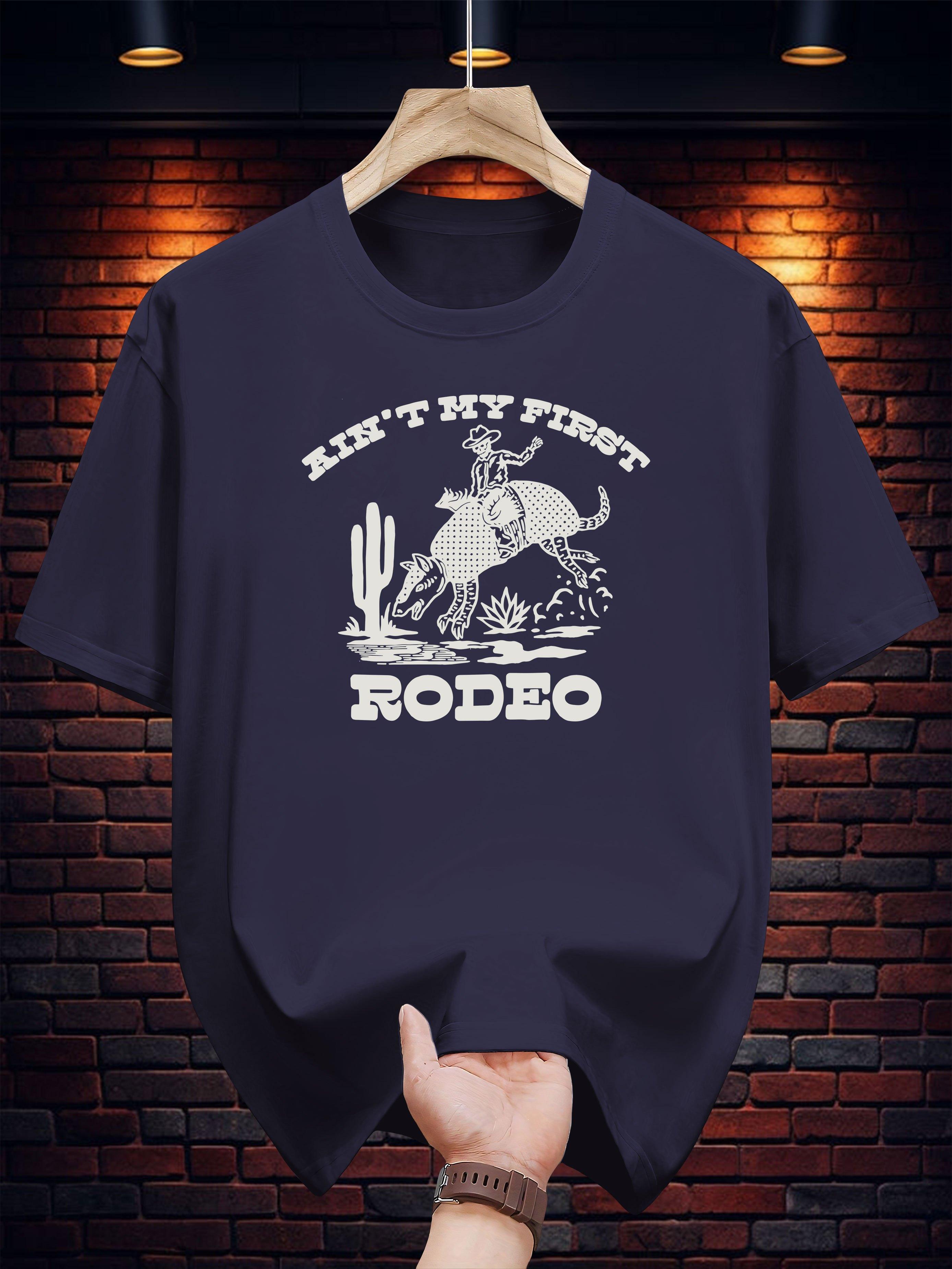 Graphic T-shirt - It S Not My First Rodeo Cowboy Design with Cactus & Stars M