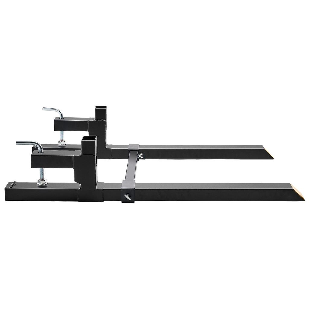 Pallet Forks, 2000 Lbs Clamp On Pallet Forks, 43" Total Length Tractor Bucket Forks with Adjustable Stabilizer Bar, Heavy Duty Pallet Forks for