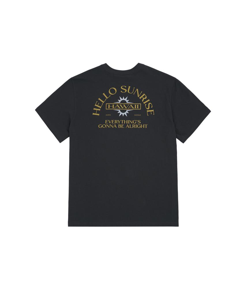 HELLO SUNRISE Hawaii Arch Logo Tee_Charcoal