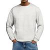 Men's Loose-fitting Casual Waffle-weave  Neck Long-sleeved Top