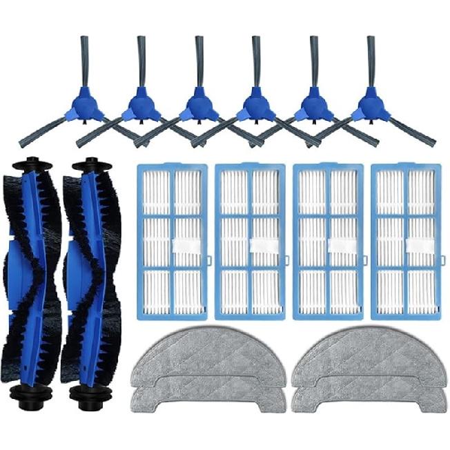 Compatible for Proscenic 850T Robotic Vacuum Cleaner Replacement Kit Mop Pad Replacement Parts Main Side Brush Hepa Filter Accessories(8 Pcs)