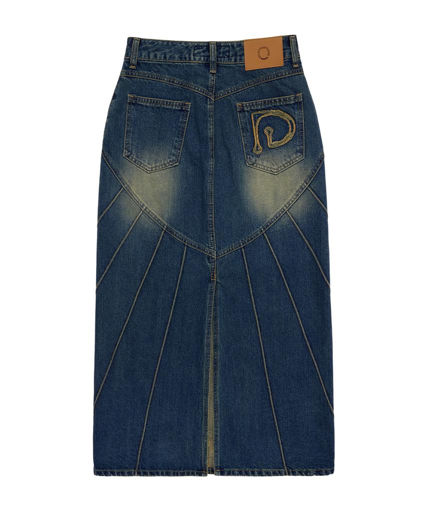 DILETTANTISME Piping Heart Denim Long Skirt