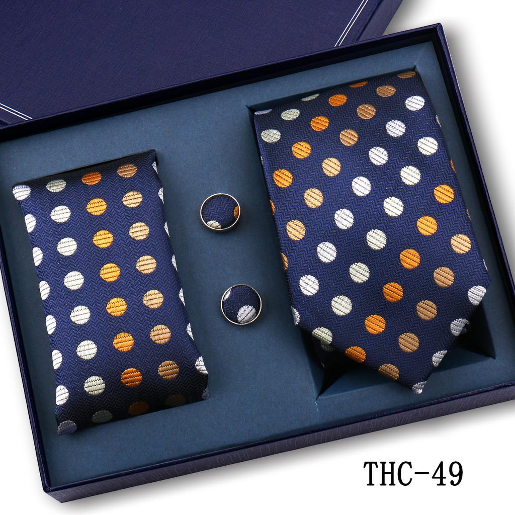 Men'S Business Tie Pocket Square Scarf Gift Box Set Formal Wedding Professional Shirt Trendy Tie Worker