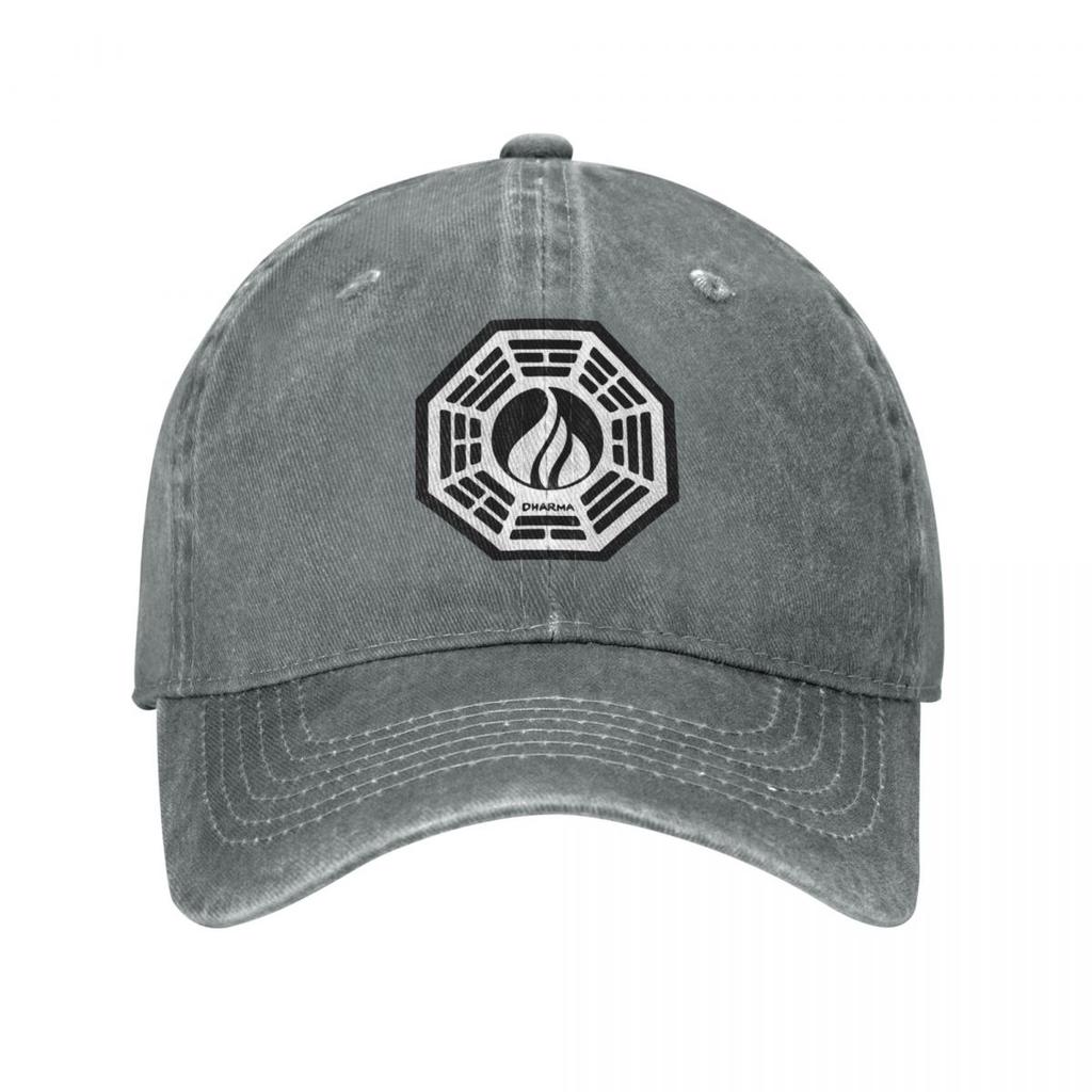 Casual Dharma Initiative Logo Lost TV Show Șapcă de baseball șapcă unisex din denim învechit, spălată, snapback, șapcă de golf în aer liber.