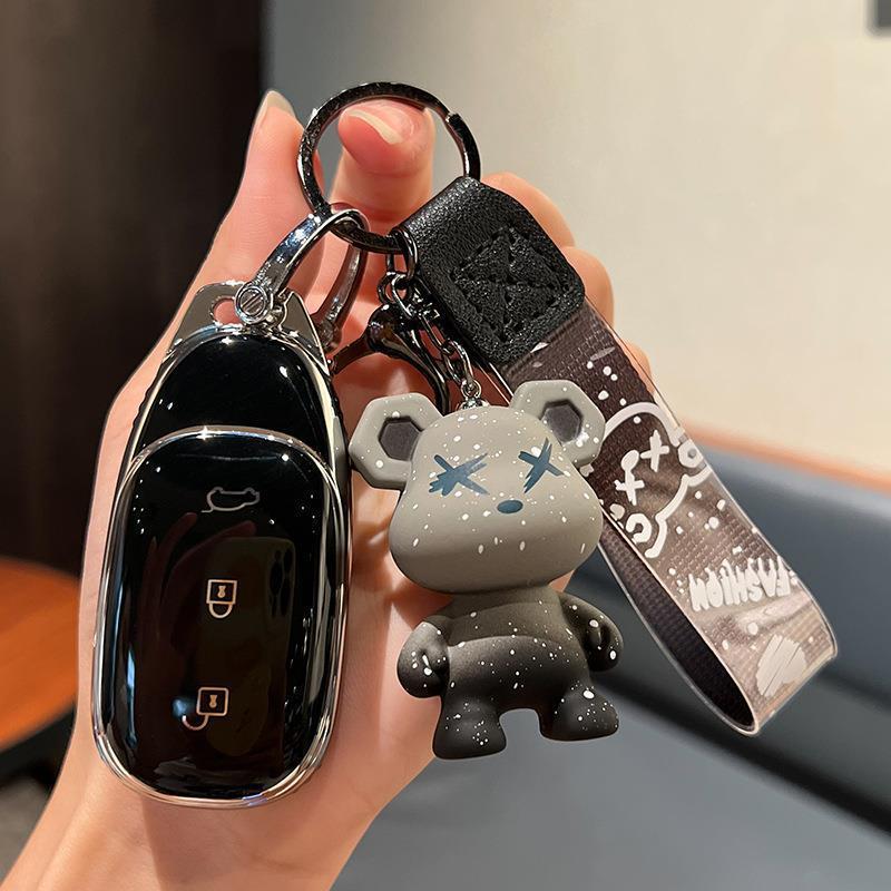 Protective Key Fob Cover for Li Auto One (2019-2022), Unisex Remote Control Shell with Keyring
