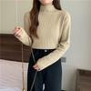 Fleece and Thickened Sweater Top for Women In Winter Semi-high-neck Pullover and Fitted Knitted Sweater Worn Inside