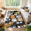 Cute Cat Square Carpet Rug Non-slip Rug for Living Room, Bedroom, Study Room, Hallway Decoration, Perfect for Home Decoration or Holiday Gifts