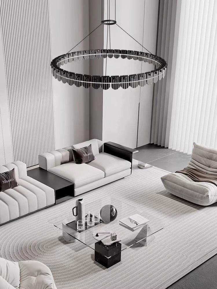 Modern Minimalist Italian Glass Chandelier for Living Room and Master Bedroom