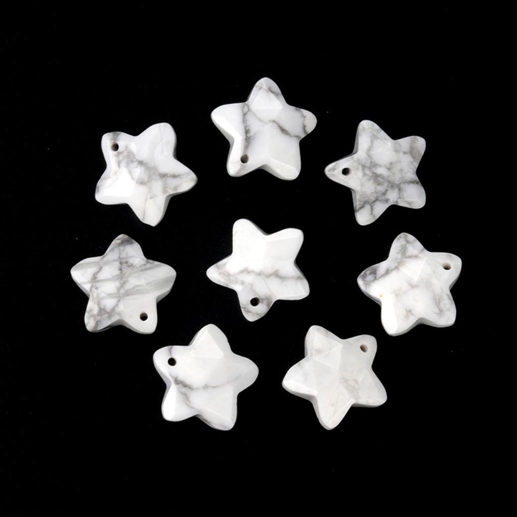8Pcs/Pack Faceted Natural Stone Beads with Holes Handmade Star Shape Loose Beads for Jewellery Making DIY Necklace Bracelet Accessories Gifts 14x14mm