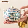 High End 999 Gilded Silver Teapot Boutique Taotie Pattern Xishi Pot Tea Making Kettle With Ball Hole Filter Tea Accessories Gift