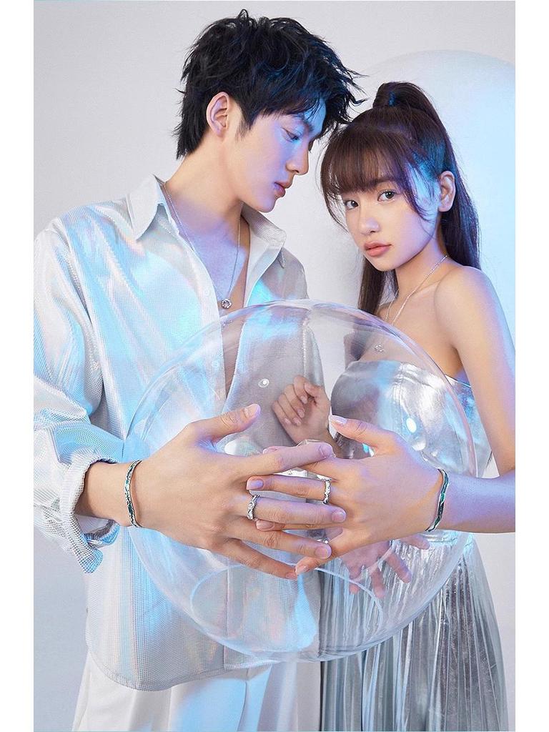 Light Year Luminous Sterling Silver Couple Rings - Exquisite Open Design