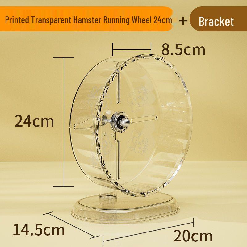 Silent Running Wheel for Small Pets - Cute Hamster Exercise Toy with Transparent Stand