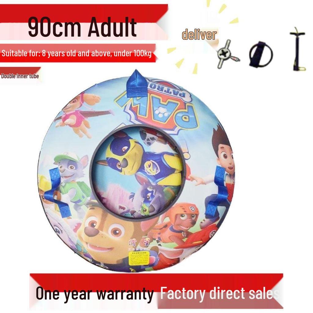Durable Inflatable Snow Tube with Anti-Collision Features - Seven-Color for Adults and Kids