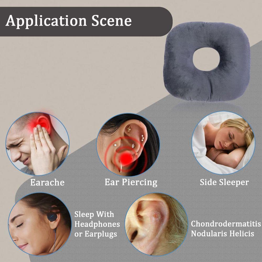 Cotton Filling Ear Piercing Pillow Breathable Portable Pillow with Ear Hole Ergonomic Comfortable Earring Pillow