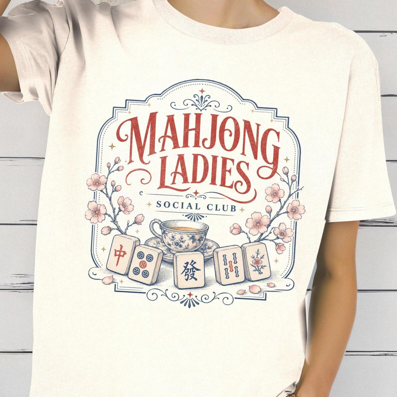 Mahjong Ladies Shirt, Mahjong Social Club Tee, Mahjong Tile T shirt, Game NighT shirt, Mahjong Player Tee 4XL