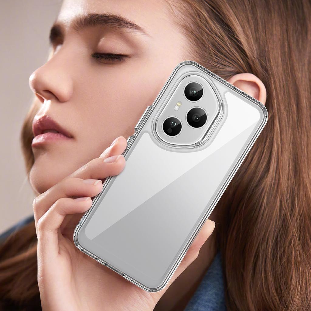 Pour Honor 400 Pro 5G (Global) Coque WANLONFENG Série MF TPU Acrylique Transparente pour Téléphone avec Film en Verre Trempé