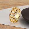Nidin Hot Sale Chain Shape Hollow Design Personality Rings 4 Styles For Women Men Shiny Crystal Zircon Finger Jewelry Chic Gifts