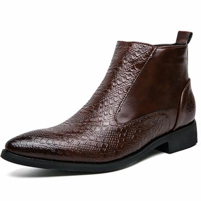 Fashion Chelsea Boots Work Shoes Italian Handmade Boot Shoes For Formal Dress Wedding Business MAN ANKL BOOT New Cowboy Boots Brown