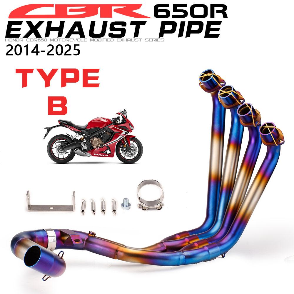 For HONDA CBR650R CB650R CBR650F CB650F 2014-2025 Motorcycle Exhaust  Stainless Titanium Alloy Escape Front Link Pipe 51mm