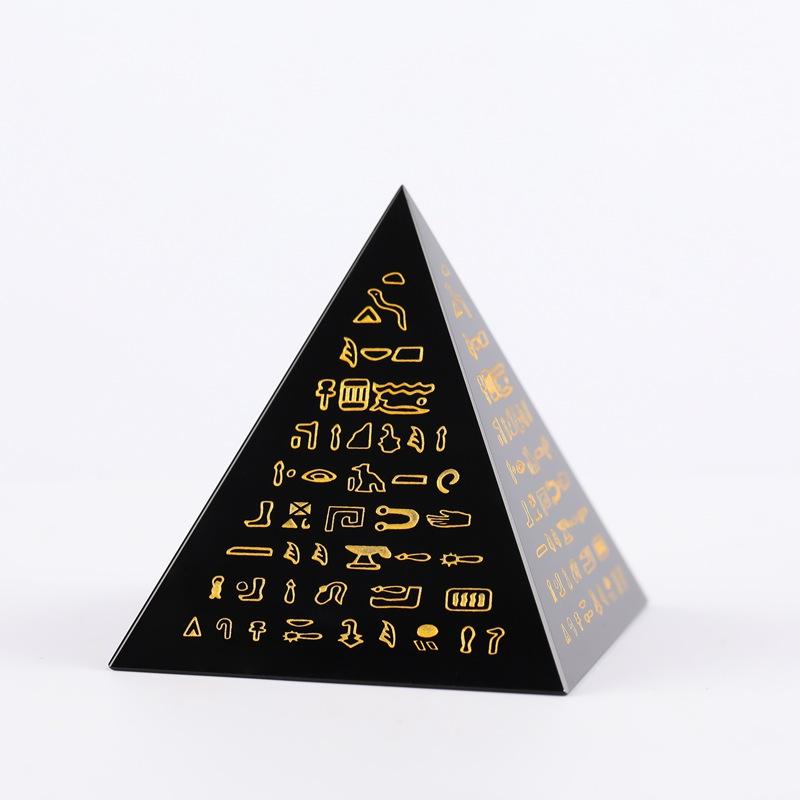 Scripture Ancient Egyptian Style Creative Pyramid Crafts Ornaments Quadrangular Prism Energy Tower Photography Props