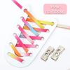 NEW Colourful Elastic Laces Sneakers Lock No Tie Shoelaces Kids Adult 8mm Wide Flat Shoelace Without Ties Shoes Accessories
