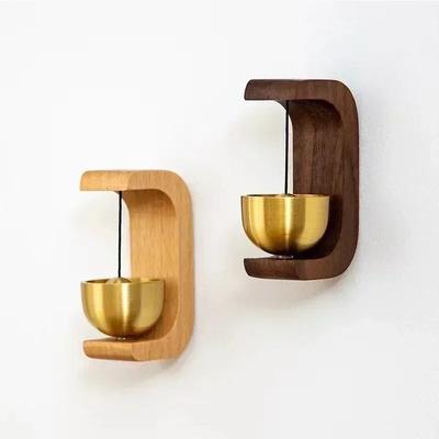 Campanello senza fili per ingresso, campanello per negoziante, campanello a vento, apertura porta, orologio in legno, promemoria per piccole decorazioni a campana per la casa