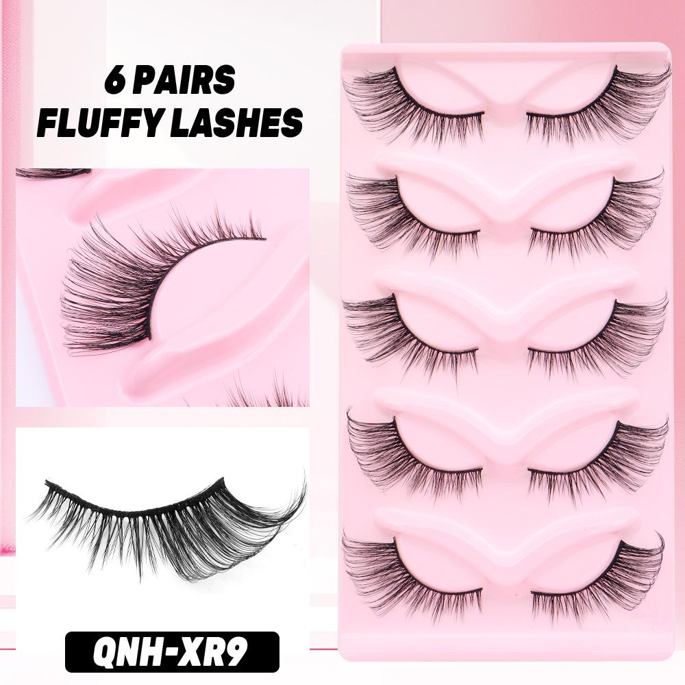 

European and American Style 5-Pair Thick Natural Upper Eyelashes Set Single Box Eyelashes