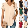 Bestseller Summer Simple Women V-Neck Frilled Sleeve Blouse Women Shirt