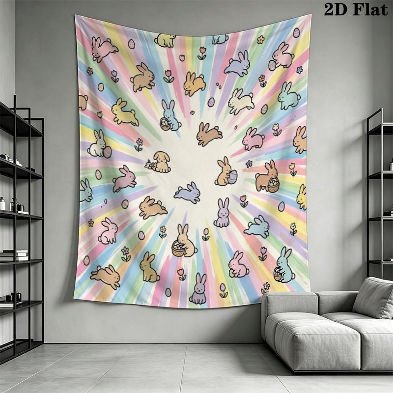 Cute Cartoon Wall Tapestry Aesthetic Wall Hanging Printed Fabric Blanket Decorative Tapestries for Bedroom Living Room Home Decor