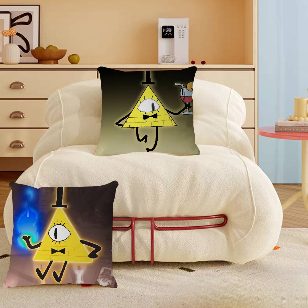 Cartoon B-Bill Cipher Cushion Cover Car Throw Pillow Case For Sofa Car Christmas Gift 40x40cm 45x45cm