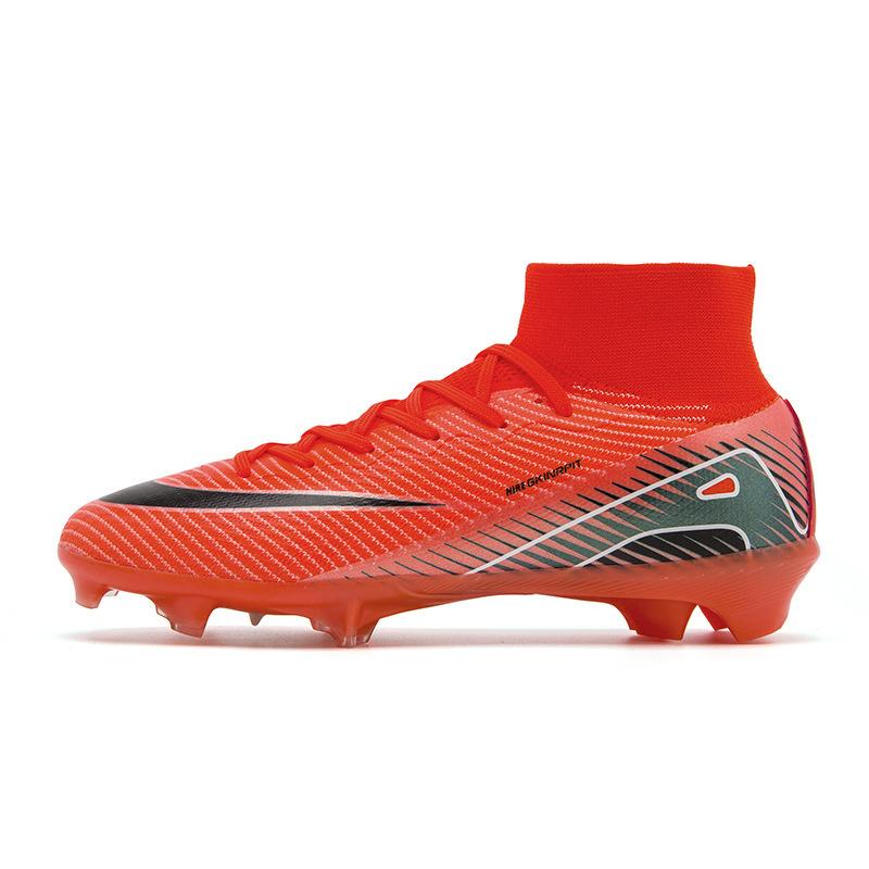 World Cup High-top Football Shoes Tf Broken Nails Seamless Fly-woven Socks Shoes Men's and Women's AG Nails Training Shoes