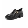 Retro-style Women's Thick-soled One-piece Platform High-heeled Leather Shoes Devotion