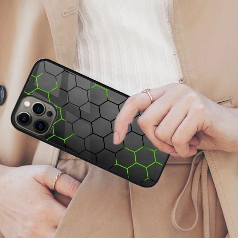 Kohlefaser Futuristisch Neon Wabenförmig Magnetische Handyhülle Für iPhone 17 Air 16 14 13 12 Pro Max 15 Plus Kabellose MagSafe Abdeckung