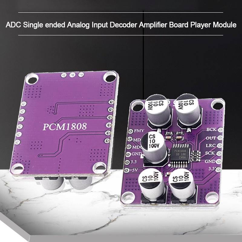 1/2/3 ks Pcm1808 24bitová zesilovací deska přehrávač modul 105dB SNR Audio Stereo ADC nesymetrický analogový vstup dekodér
