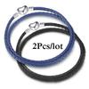 2Pcs/Lot Vintage Jewelry Leather Chain Bracelets Fit DIY Handmade Beads Charms Bracelet Couples Pulsera Jewelry For Women Men