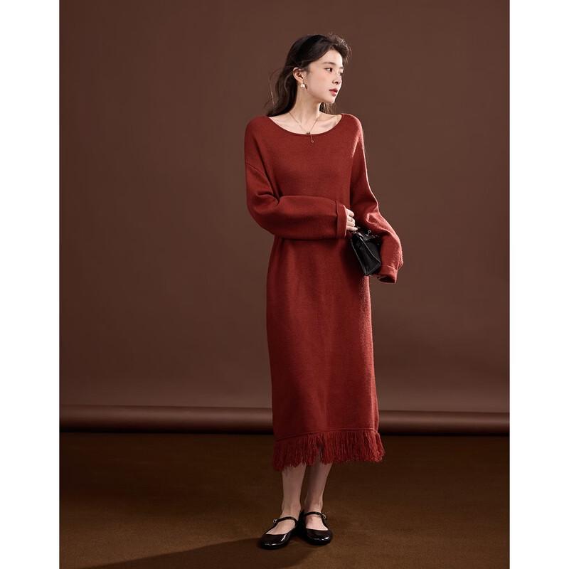 Demana Women's Elegant Tassel Knitted Dress