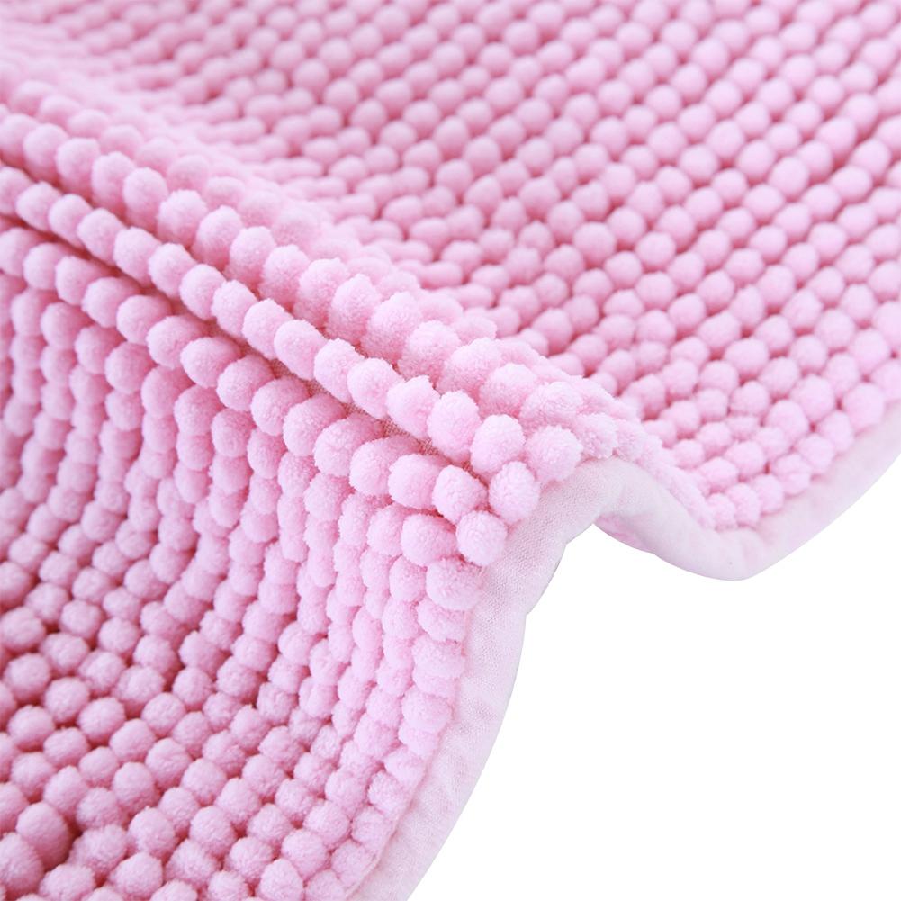 Chenille Anti slip Water Absorbent Non slip Mat Bathroom Living Room (Pink)