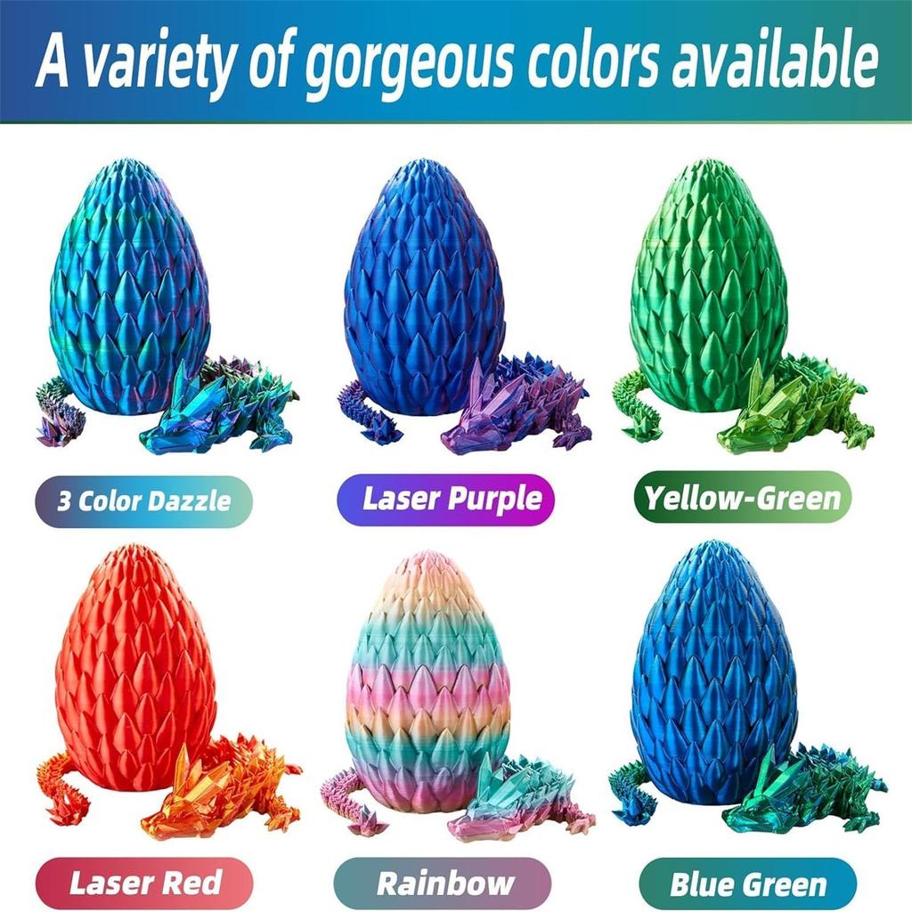 Egg and Figurine Set Handcrafted Collectible with Unique Color Shifting Scales