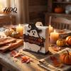Desktop Tissue Storage Rack Halloween Ghost/Cat Wooden Napkin Holder Cute Paper Towel Decorative Non Scary Decoration Stand Freestanding Dispenser
