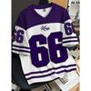 2025 Summer New Men's 66 Letter King Printed T-shirt Men's Short Sleeve Sportswear Football T-shirt Vintage T-shirt Men's Clothi