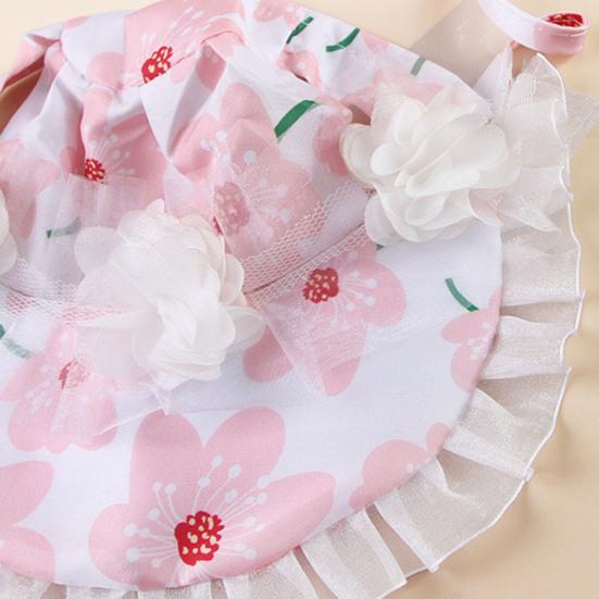 Hunde Sonnenhut mit Ohrenlöchern Sommer Haustier Spitze Hut mit breiter Krempe Verstellbarer Haustier Prinzessinnenhut für kleine, mittelgroße und große Hunde, Katzen