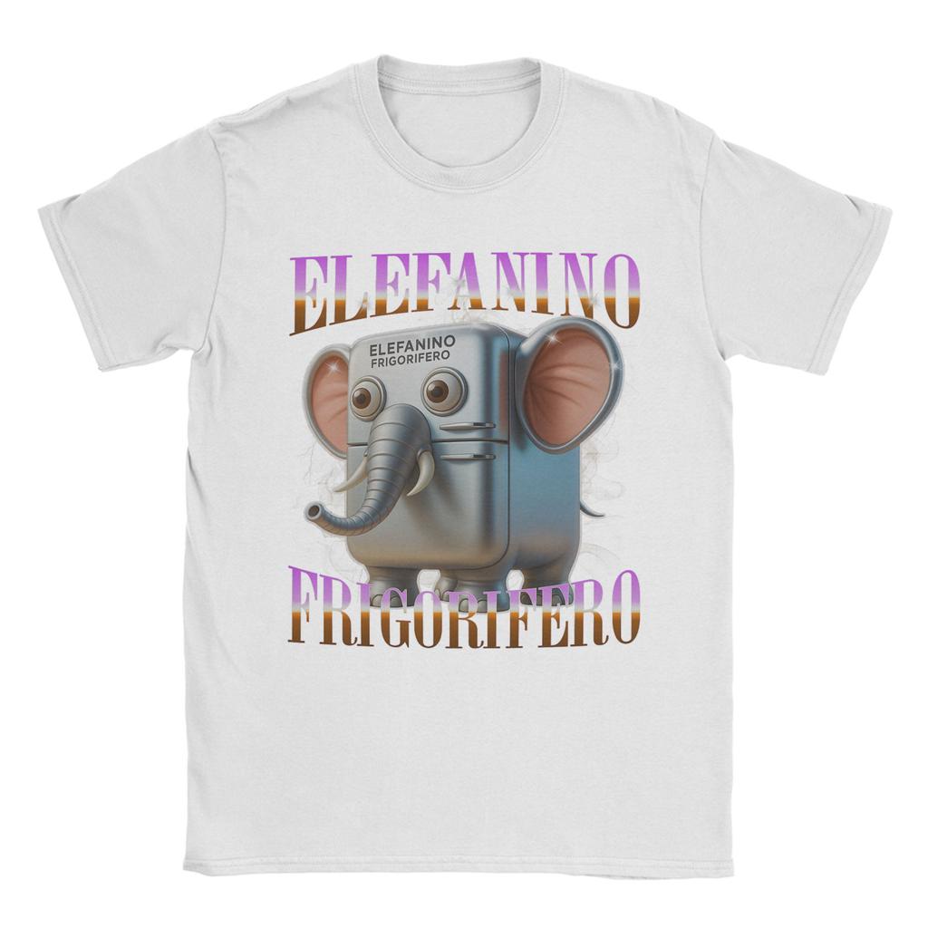 Elefanino Frigorifero Halloween Italský Brainrot Absurdní Meme Tričko Letní Pánská Trička Tričko s Krátkým Rukávem Topy