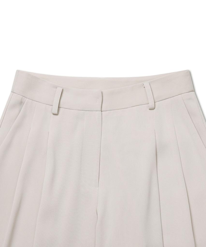 Michikoleondeonkosino Two-Pintuck Wide Slacks Cream Beige
