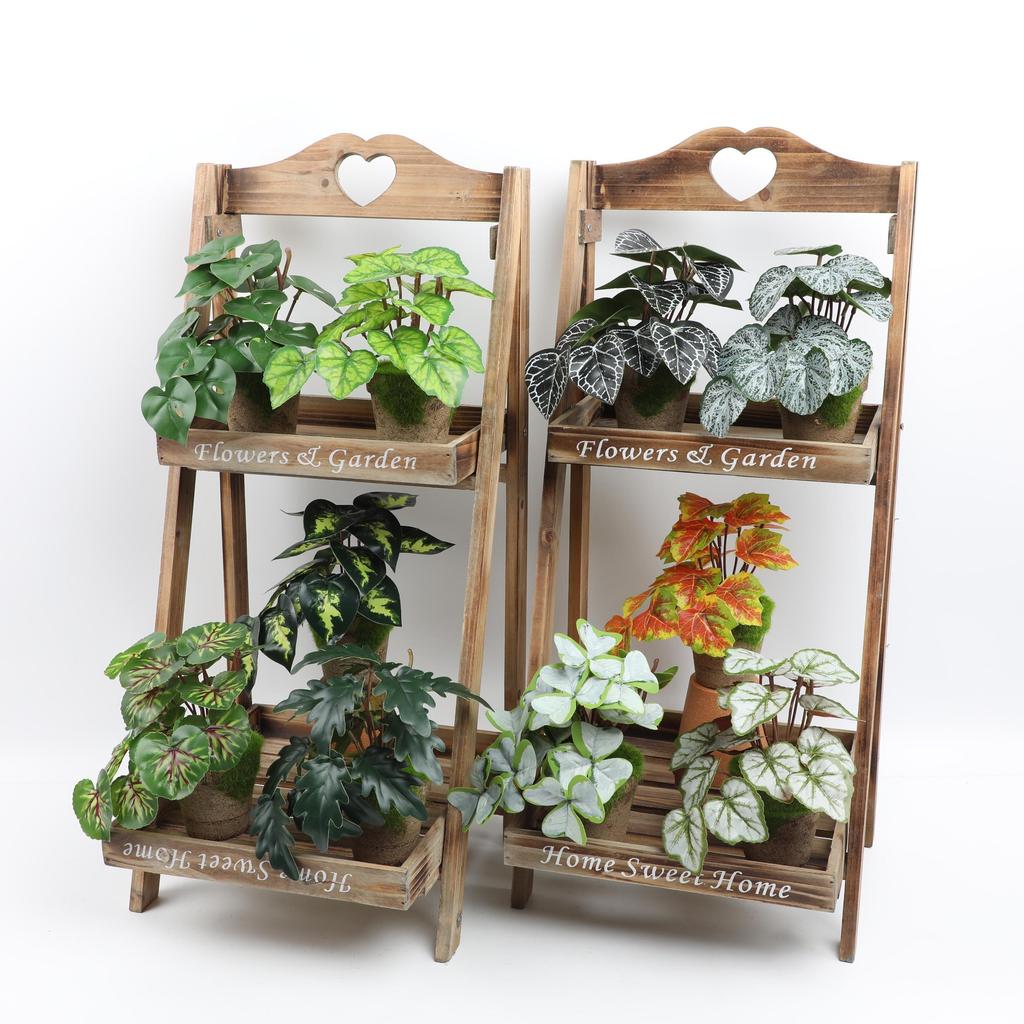 Exquisite Plastic Bonsai Set For Home And Photography Props Eucalyptus Banana Leaf Turtle Back Daisy Hibiscus