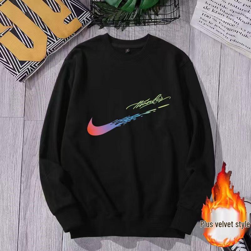 

Мужской флисовый свитшот с круглым вырезом - Универсальный топ с длинным рукавом на осень/зиму 4XL