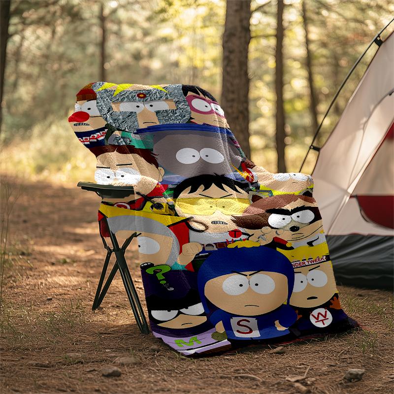 South Park Theme Printed Blanket - Perfect for Couch, Bed, Travel & Outdoor Use | Machine Washable, Cozy & Durable.