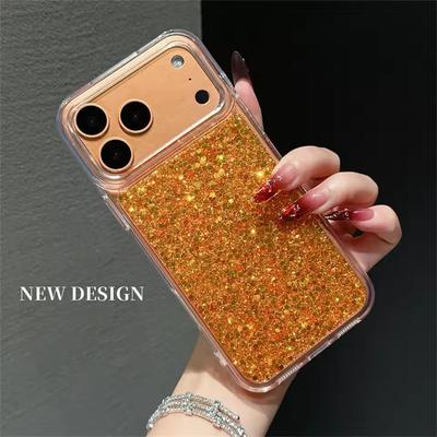Custodia di Lusso Bling Glitter Paillettes Trasparente per iPhone 17 16 15 14 13 Pro Max Plus Air Antiurto Copertura Morbida Trasparente in TPU