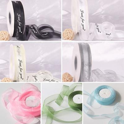 Gifts Polyester Ribbons Flower Packaging Organza Ribbon Gift Packaging Ribbons Party Decorations Bow DIY Sewing Fabric